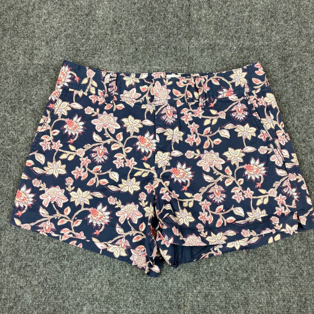 Gap City Short Navy Blue Floral Print Chino Shorts Womens Size 4 W30